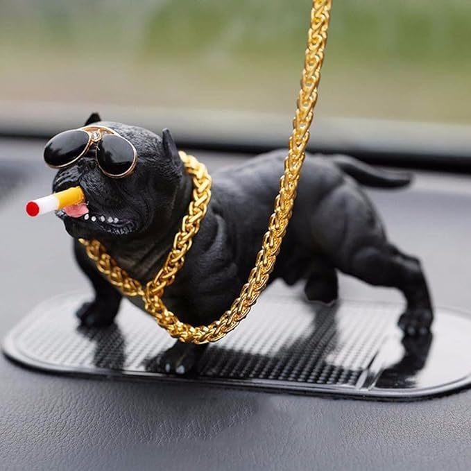 Perro bull dog en miniatura para dornar tu Automovil