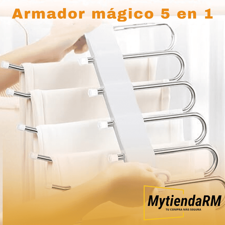 Combo de 2 Armador Mágico para  pantalones  5 en 1 + barra Extensile de 1.20 cm para colocar los armadores